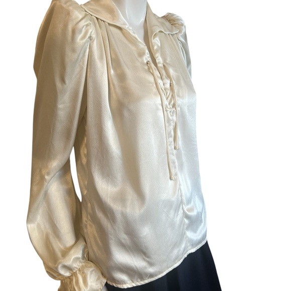 Climax by David Howard Women Cream Blouse Size S/M - Picture 8 of 11